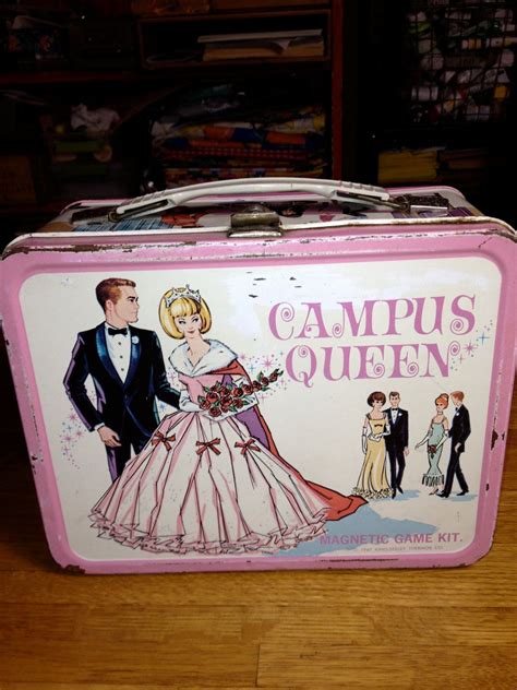 Vintage 1967 Campus Queen Metal Lunch Box 